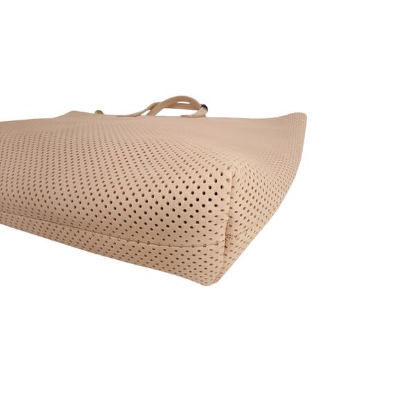 CLARE V. Attache Tote in Ballet Perforated with Leather Link Strap - Picture 11 of 14